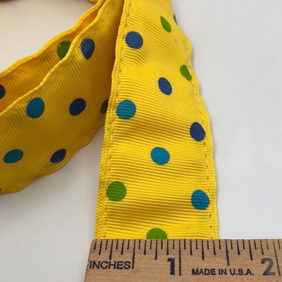 YRI Womens Yellow and Multi Color Polka Dot Sz Large Belt. Made in USA - Picture 4 of 6